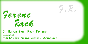 ferenc rack business card